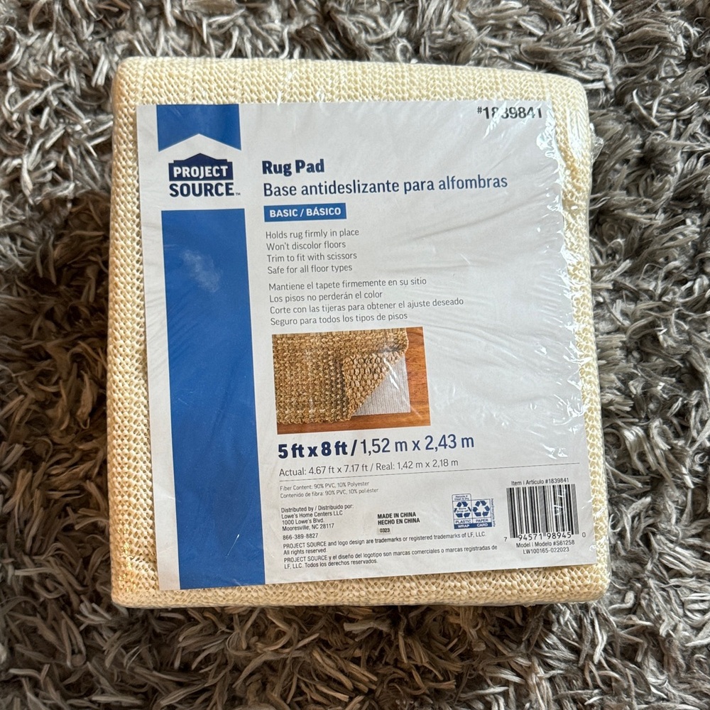 Project Source Cream Rug Pad